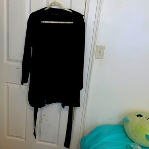 Size 12 black sweater with tie around waist